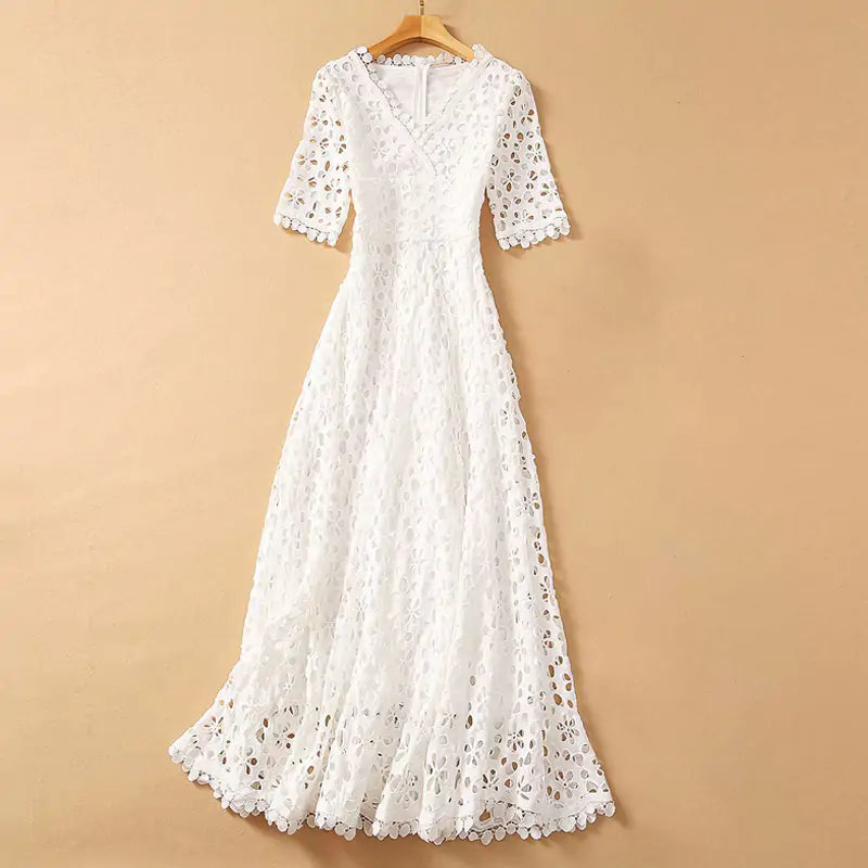 Elegant Dress For Women Crochet Maxi Dress